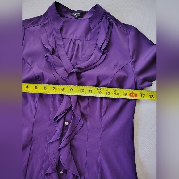 Express Purple Ruffle Blouse Size S - Picture 7 of 11
